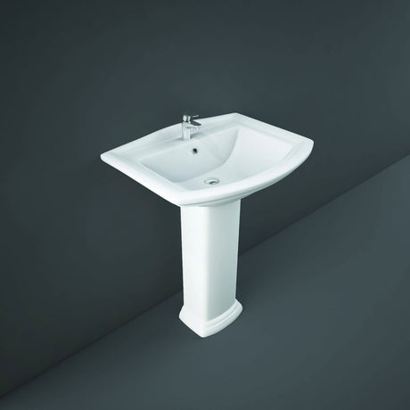 Rak Washington Basin 1 Tap Hole 650mm - White - WAS65BS1