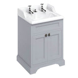 Burlington Grey Freestanding 2 Door Vanity Unit ONLY 650mm - FF8G