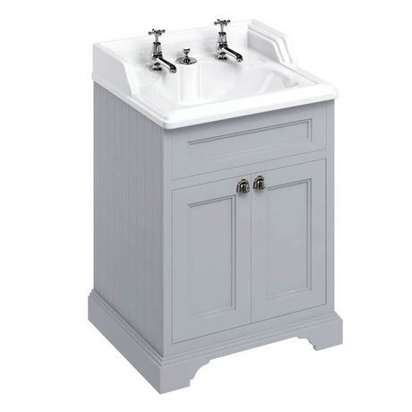 Burlington Grey Freestanding 2 Door Vanity Unit ONLY 650mm - FF8G