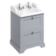 Burlington Grey Freestanding 2 Drawer Vanity Unit ONLY 650mm - FF9G