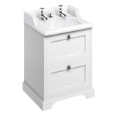 Burlington Matt White Freestanding 2 Drawer Vanity Unit ONLY 650mm - FF9W
