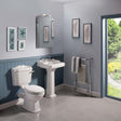 Nuie Legend White Traditional 580mm 2 TH Basin & Pedestal - CLG004
