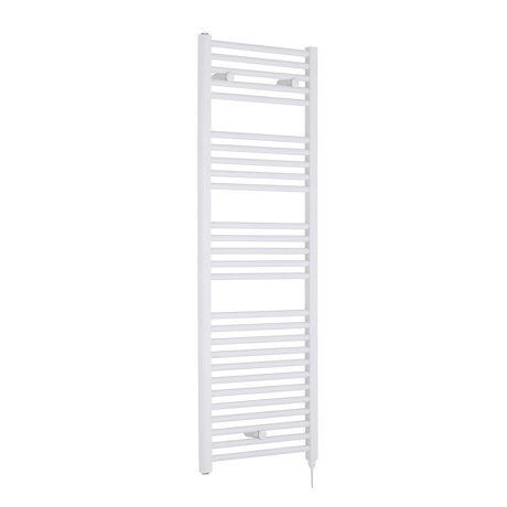 Nuie Heated Electric Towel Rail 1375mm High x 480mm Wide  - White - MTY158