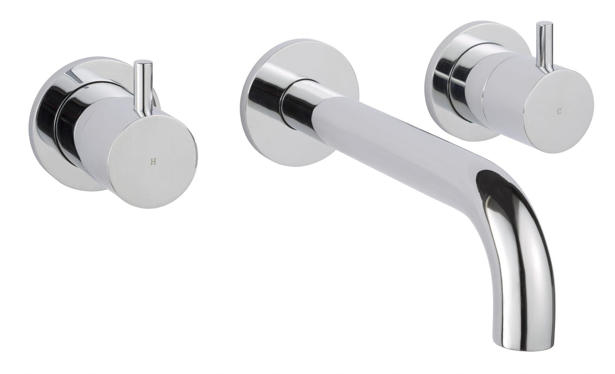 JTP Florence 3 Hole Wall Mounted Basin Mixer - Chrome - 55089A