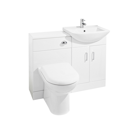 Nuie Cloakroom Packs Gloss White Contemporary Saturn Furniture Pack - 