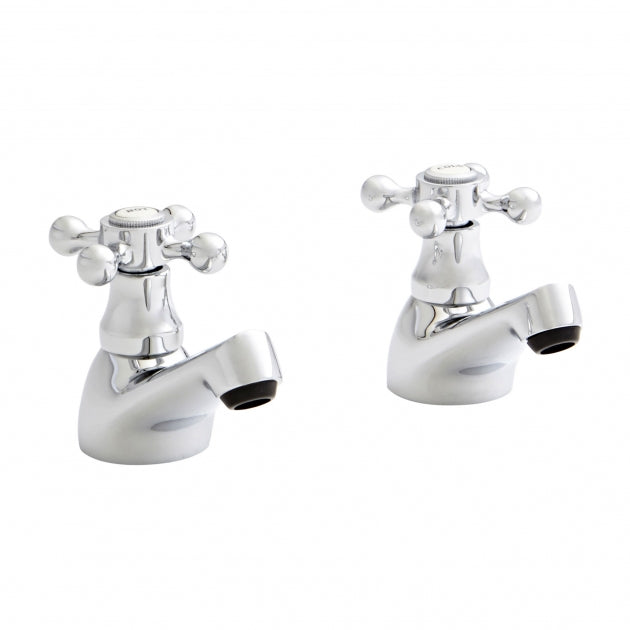 Kartell Viktory Pair Basin Pillar Taps - Polished Chrome - TAP093VI