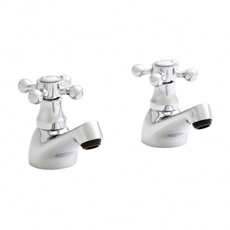 Kartell Viktory Pair Basin Pillar Taps - Polished Chrome - TAP093VI