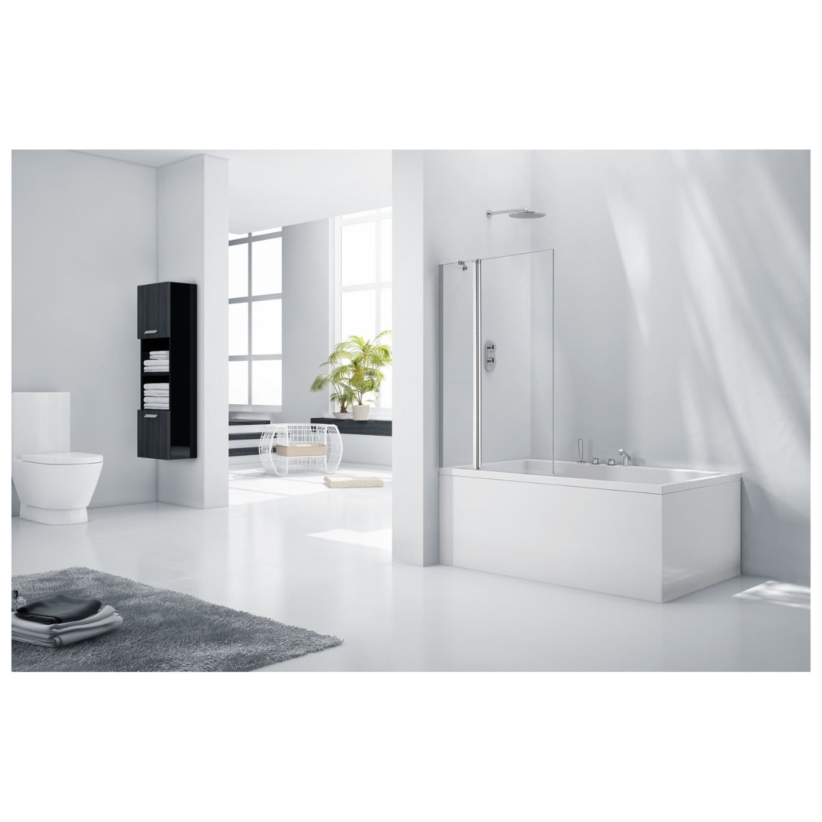 Frontline Aquaglass Square Bath Screen 6mm - Clear - BE511527