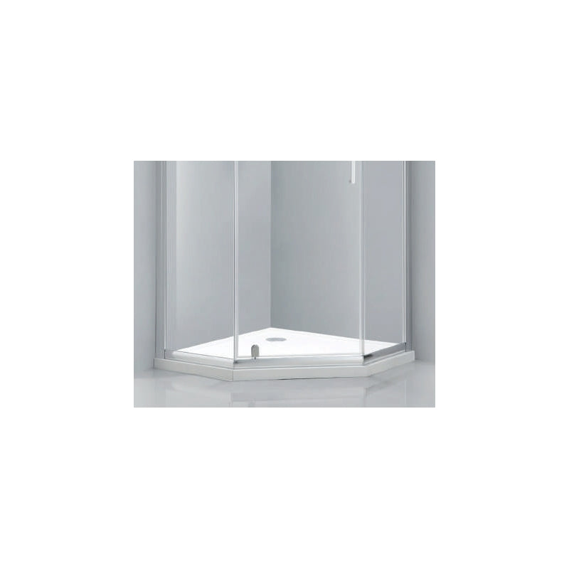 Frontline Aquaglass Purity 900mm Pentagonal Shower Tray - Chrome - BE611239-DT