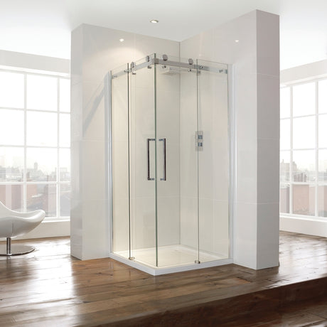 Frontline Aquaglass Corner Entry Shower Enclosure 900mm - BED9694B