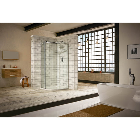 Frontline Aquaglass Sphere 1 Door Offset Quadrant Left Hand 1000x800mm - Clear - BENDY9391B8010LH