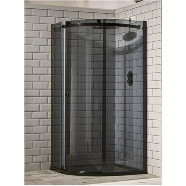 Frontline Aquaglass Sphere 1 Door Quadrant Smoked Glass Left 1000x800mm - Clear - BENDY9391B810BTL