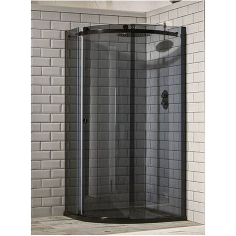 Frontline Aquaglass Sphere 1 Door Quadrant Smoked Glass Left 1000x800mm - Clear - BENDY9391B810BTL