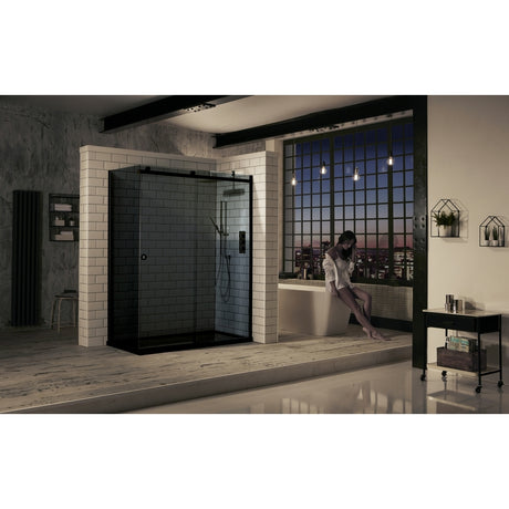 Frontline Aquaglass Sphere Sliding Door Smoked Glass 1600mm - Clear - BENDYD9153-16BT
