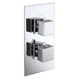 Frontline Aquaflow Italia Cube Twin Concealed Shower Valve with Diverter - Chrome - BIQCT02D