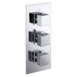 Frontline Aquaflow Italia Cube Triple Concealed 2-Way Shower Valve - Chrome - BIQCTC01