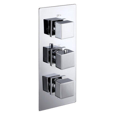 Frontline Aquaflow Italia Cube Triple Concealed 2-Way Shower Valve - Chrome - BIQCTC01