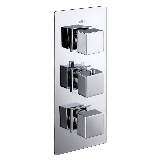 Frontline Aquaflow Italia Cube Triple Concealed 2-Way Shower Valve - Chrome - BIQCTC01