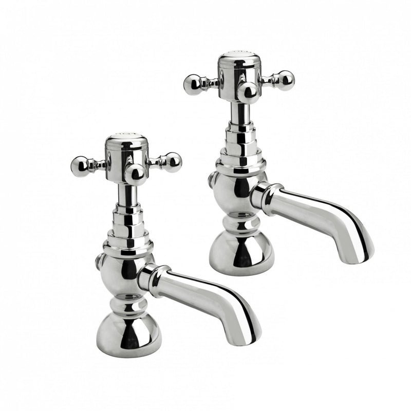 Frontline Aquaflow Edwardian Basin Taps - Chrome - BIQED04