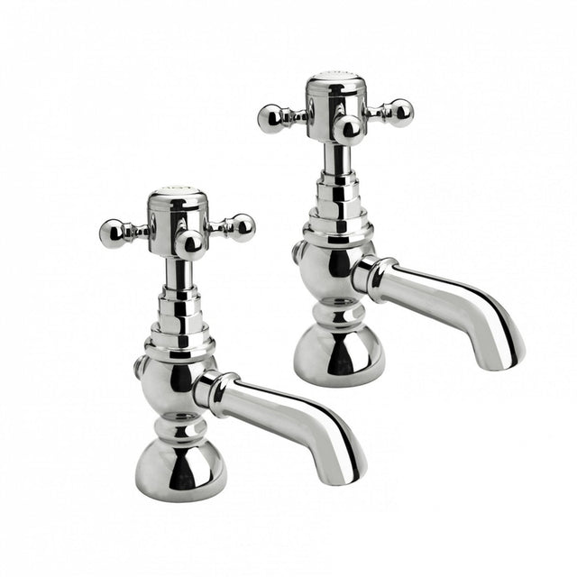 Frontline Aquaflow Edwardian Basin Taps - Chrome - BIQED04
