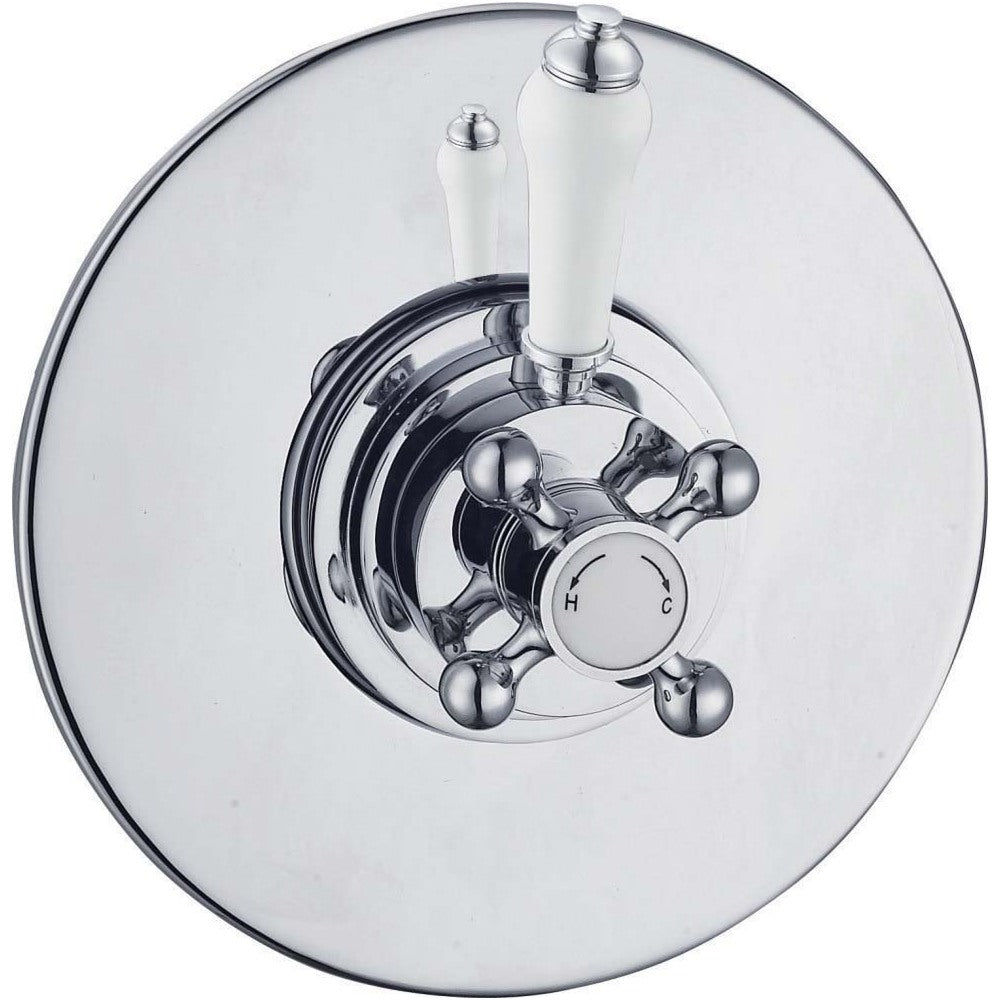 Frontline Holborn Edwardian Round Concealed Thermostatic Shower Valve - Chrome - BIQEDWCSV