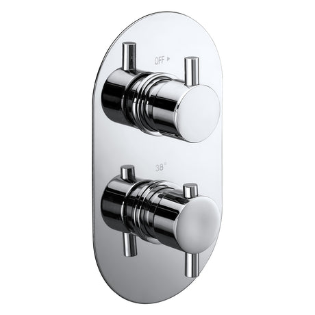Frontline Aquaflow Italia Evoke Twin Shower Valve with Diverter - Chrome - BIQEVC02D