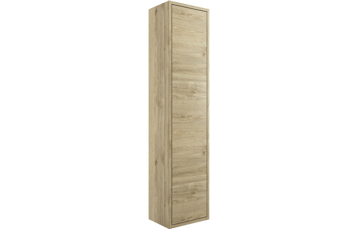 Prystine McAllen 1 Door Wall Hung Tall Unit 300mm - Havana Oak - PRIS2102