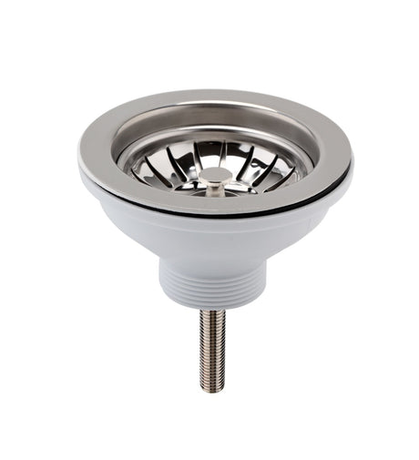 Launde Abbey Fireclay Sinks Pull Out Basket Strainer Waste without Overflow 90mm - Chrome