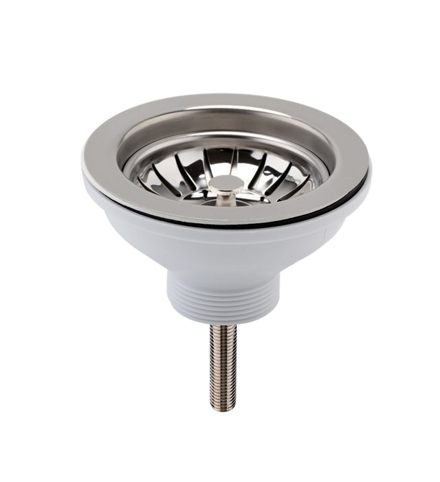 Launde Abbey Fireclay Sinks Pull Out Basket Strainer Waste without Overflow 90mm - Chrome