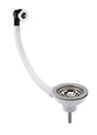 Launde Abbey Fireclay Sinks Pull Out Basket Strainer Waste with Overflow 90mm - Chrome