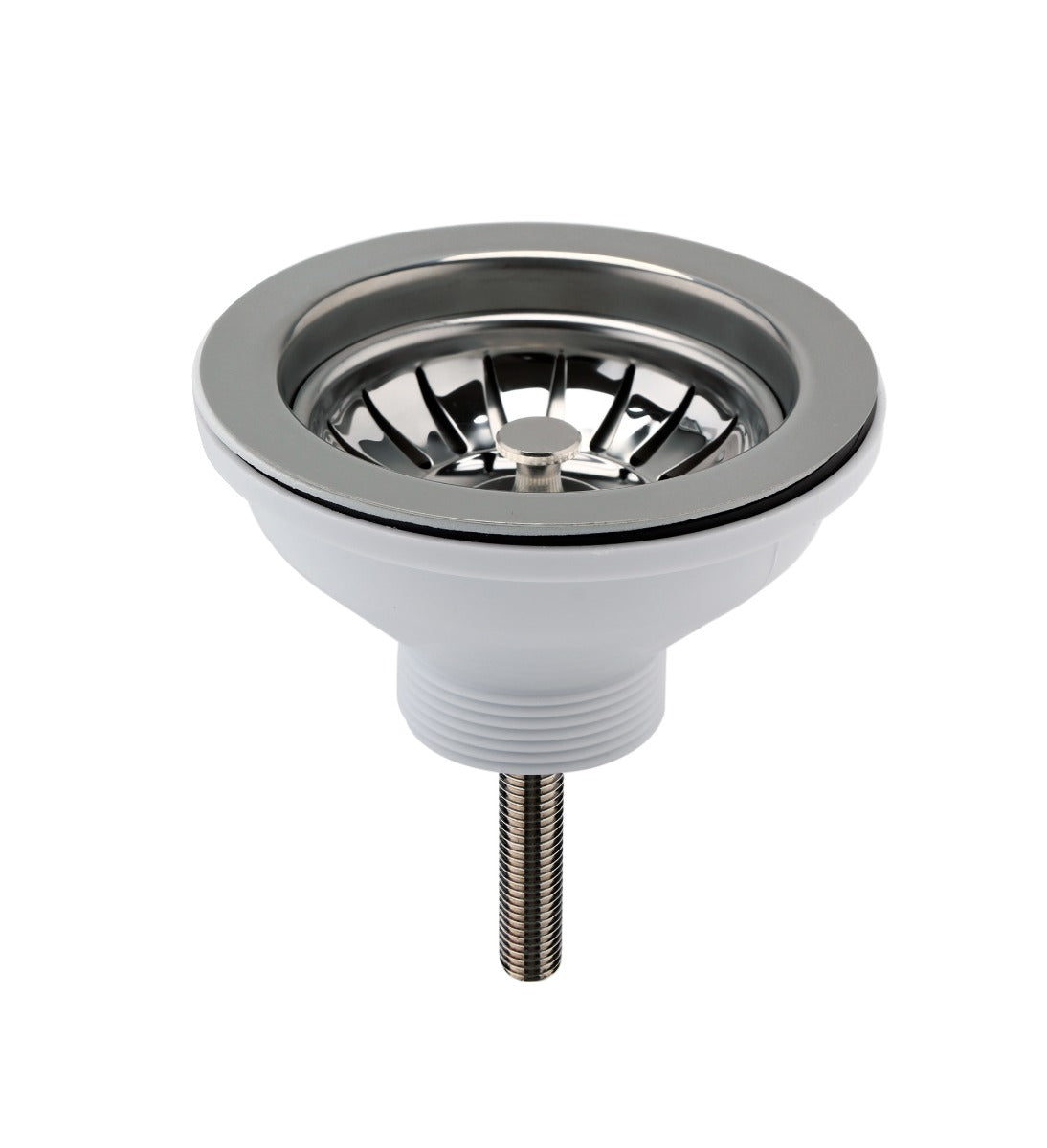 Launde Abbey Fireclay Sinks Pull Out Basket Strainer Waste without Overflow 90mm - Brushed Nickel