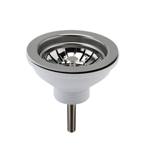 Launde Abbey Fireclay Sinks Pull Out Basket Strainer Waste without Overflow 90mm - Brushed Nickel