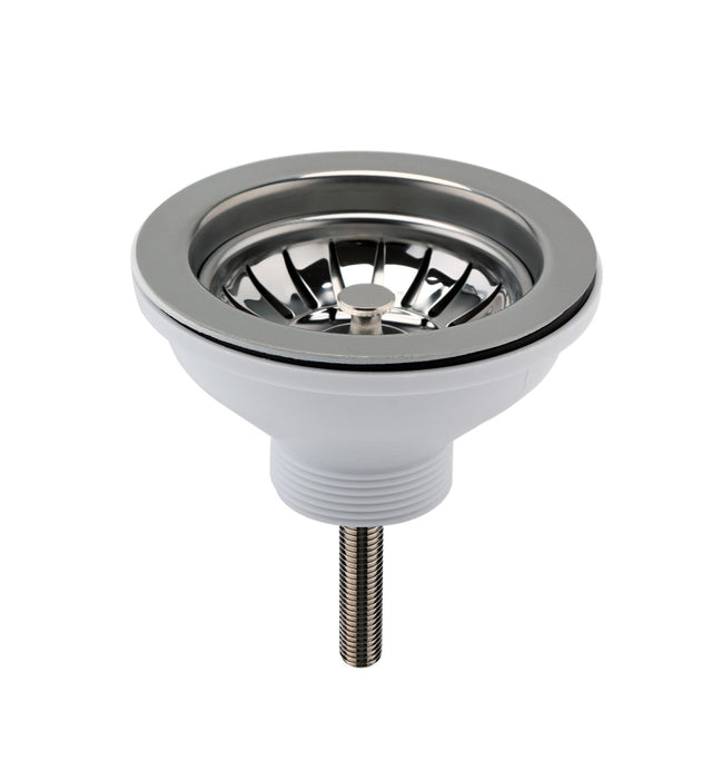 Launde Abbey Fireclay Sinks Pull Out Basket Strainer Waste without Overflow 90mm - Brushed Nickel