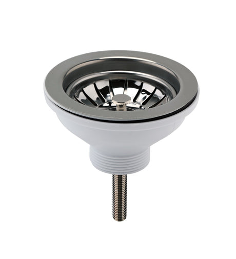 Launde Abbey Fireclay Sinks Pull Out Basket Strainer Waste without Overflow 90mm - Brushed Gun Metal