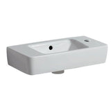 Geberit Selnova 1 Tap Hole Compact RH Countertop Basin 500mm - White - 501.507.00.7 - TAP 'N' SHOWER