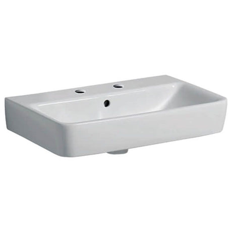 Geberit Selnova 2 Tap Holes Compact Wash Basin 600mm - White - 501.512.00.7 - TAP 'N' SHOWER