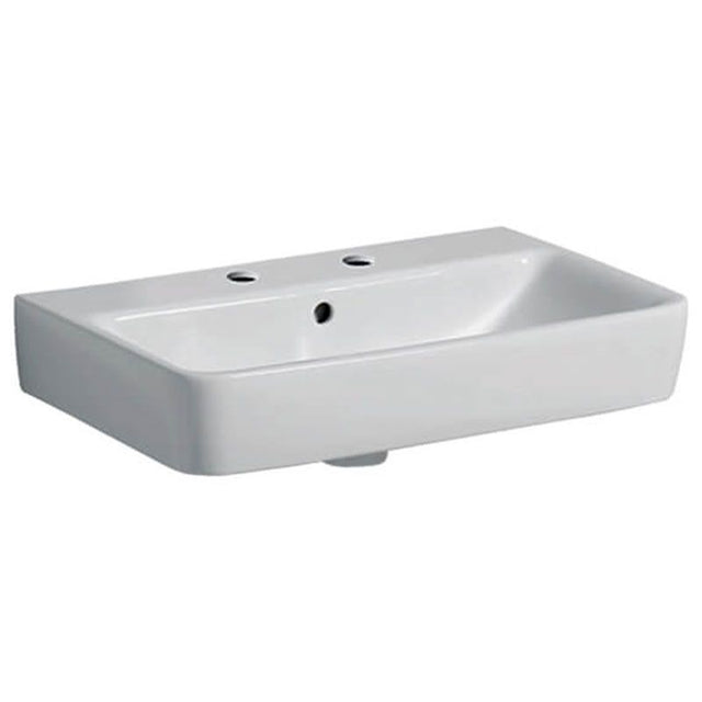 Geberit Selnova 2 Tap Holes Compact Wash Basin 600mm - White - 501.512.00.7 - TAP 'N' SHOWER