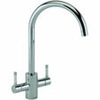 Reginox Genesis Dual Lever Kitchen Tap With White Ceramic Handles - Chrome - GENESIS WH