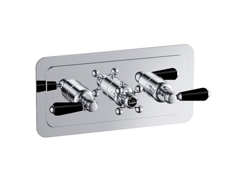 Grosvenor Black Lever Thermostatic 2 Outlet Shower Valve - Chrome - GB85693