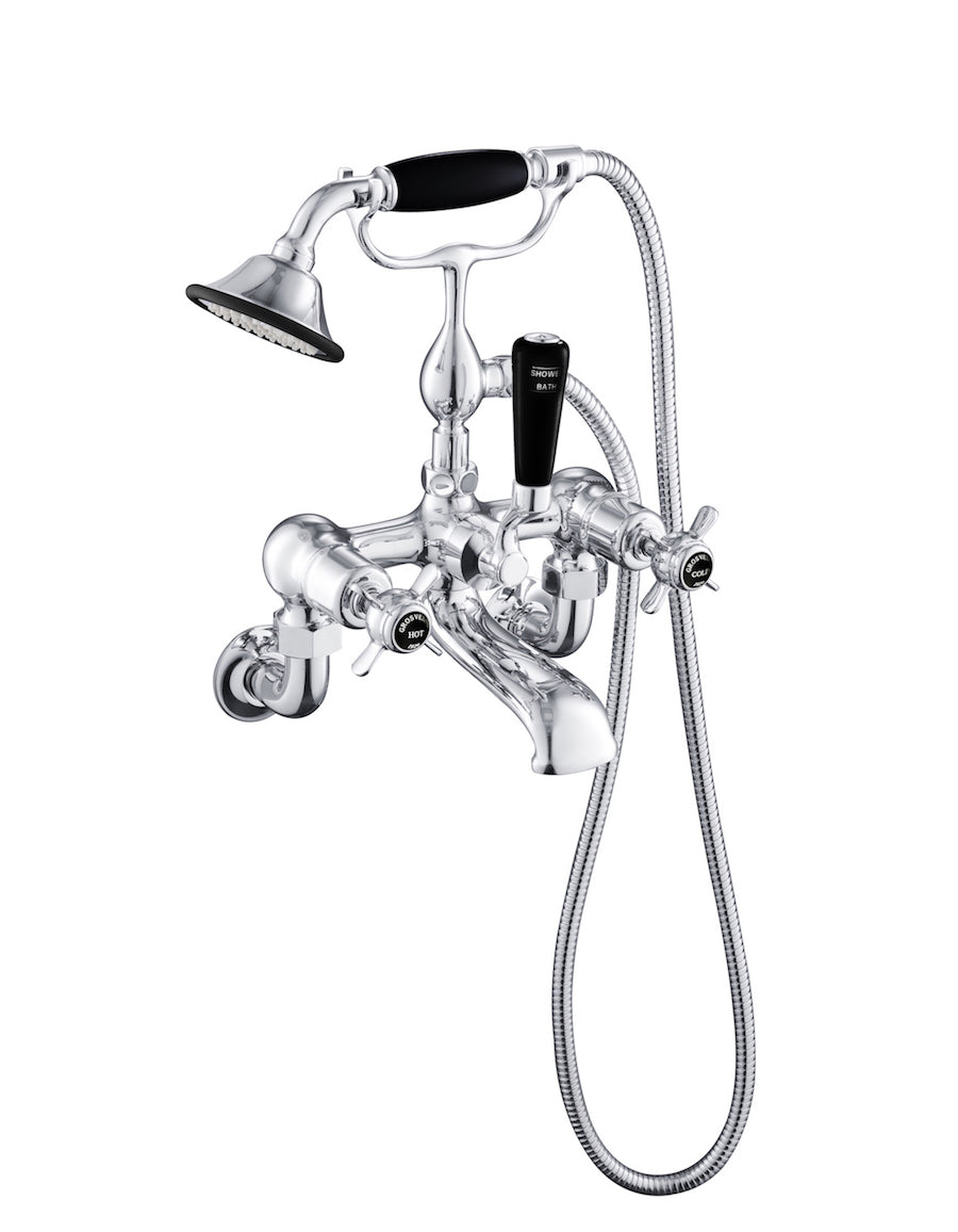JTP Bath Shower Mixer Wall Mounted with Kit - Chrome - GB98275WM