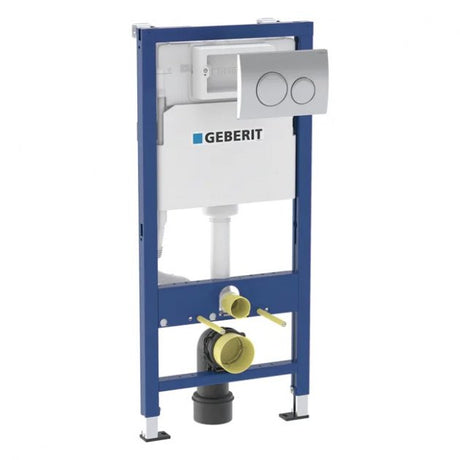 Geberit Duofix 1120mm Wall Hung WC Frame with Delta Cistern and Delta20 Flush Plate - Blue - 458.118.21.2