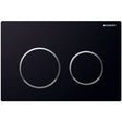 Geberit Kappa21 Modern Rectangular Dual Flush Plate - Black/Gloss Chrome Plated - 115.240.KM.1