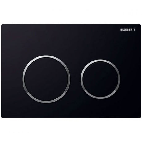 Geberit Kappa21 Modern Rectangular Dual Flush Plate - Black/Gloss Chrome Plated - 115.240.KM.1