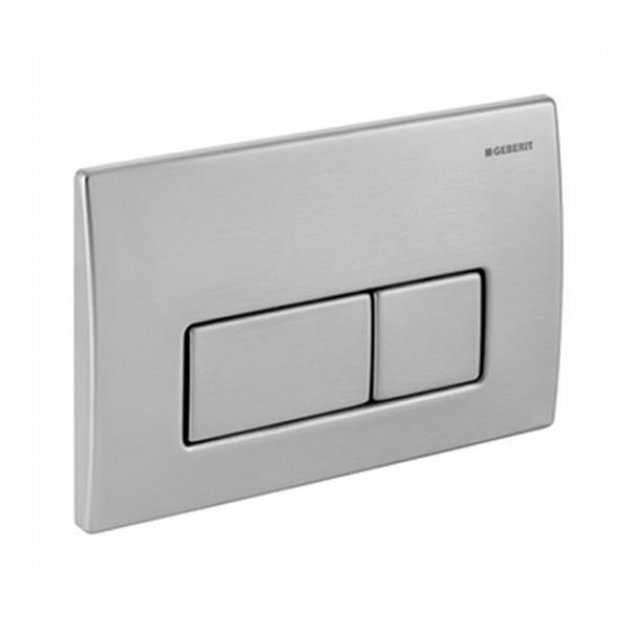Geberit Kappa50 Modern Dual Flush Plate - Brushed Stainless Steel - 11