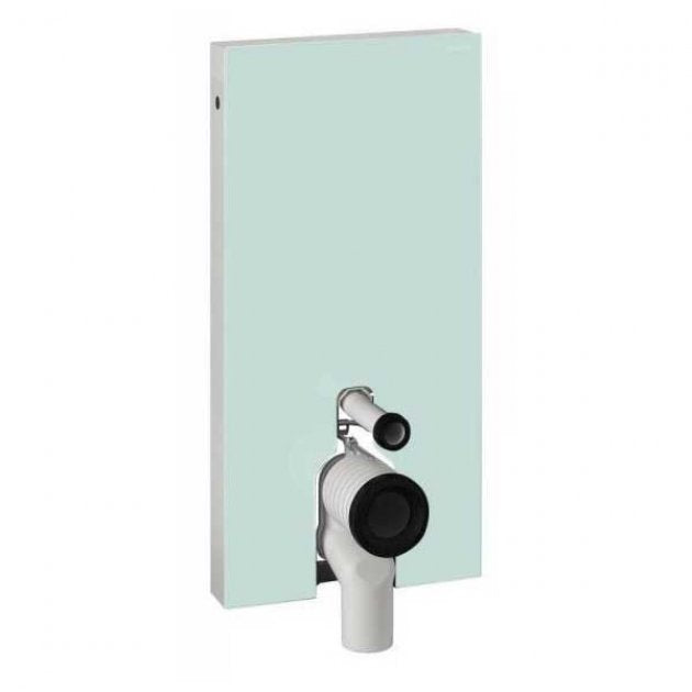 Geberit Monolith Floor Standing WC Back to Wall Cistern with Fittings - Mint Glass - 131.002.SL.5