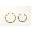 Geberit Omega20 Modern Rectangular Dual Flush Plate - White/Gold Plated - 115.085.KK.1