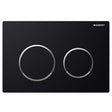 Geberit Omega20 Modern Rectangular Dual Flush Plate - Black/Gloss Chrome - 115.085.KM.1
