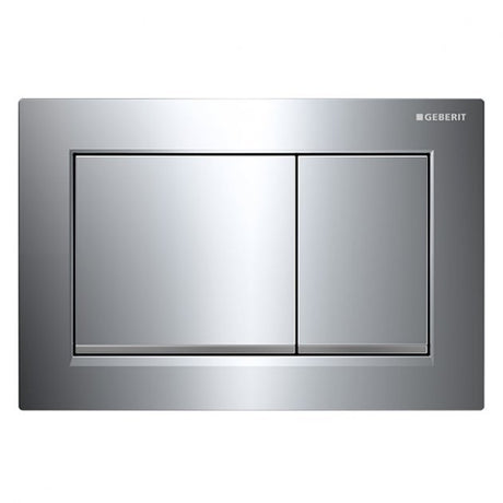 Geberit Omega30 Modern Rectangular Dual Flush Plate - Gloss/Matt Chrome - 115.080.KH.1