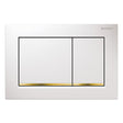 Geberit Omega30 Modern Rectangular Dual Flush Plate - White/Gold Plated - 115.080.KK.1