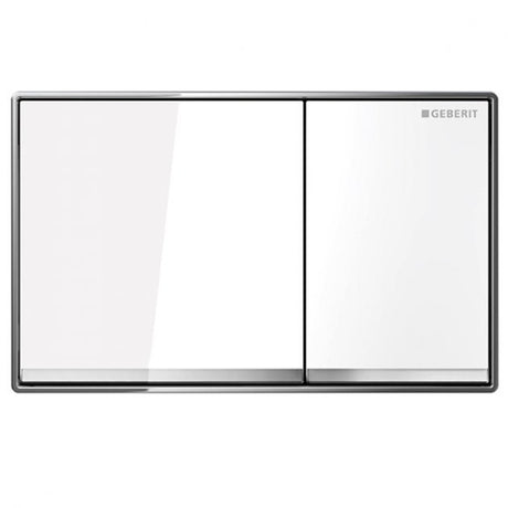 Geberit Omega60 Modern Dual Flush Plate - White Glass - 115.081.SI.1